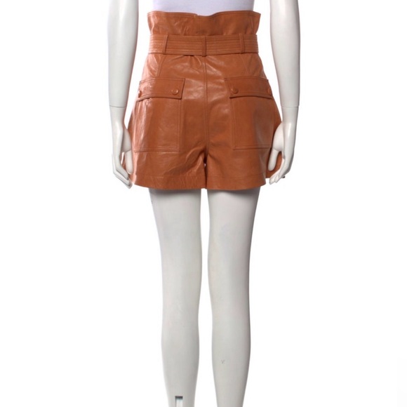 Lula Johnson High Waist lamb Leather Shorts for Women - Picture 2 of 4